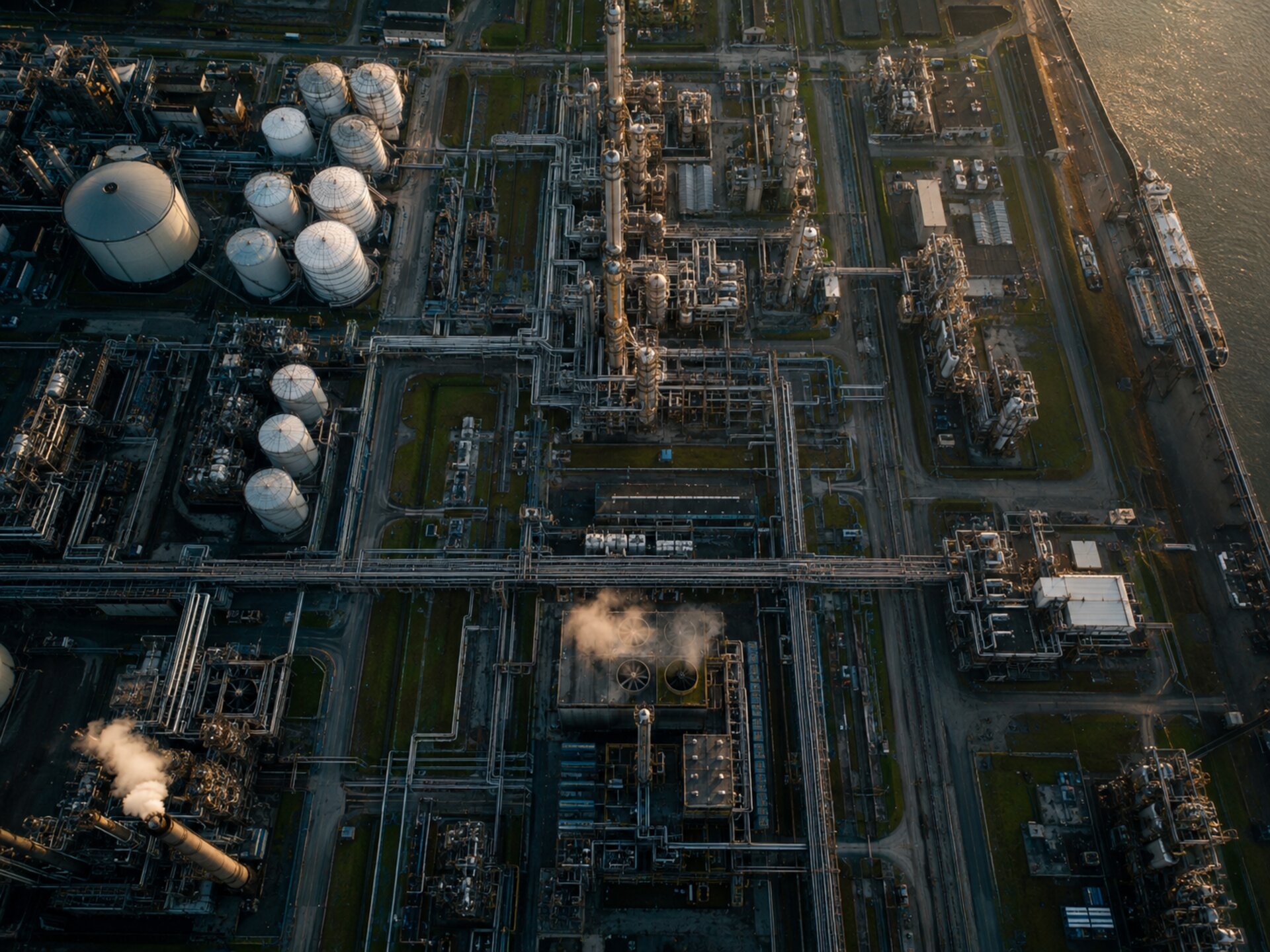 Aerial view of a chemical processing facility